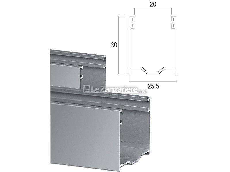 Le Zanzariere Coppia di guide A27 con spazzolino - 25,5 x 30 mm