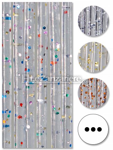 TENDAGGIMANIA ® Tenda antimosche in PVC - Modello Glitter Fitto, colore  binario: bianco - Tenda per Porte e