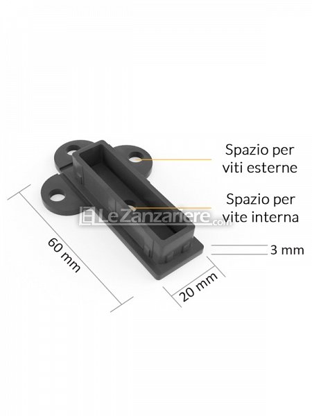 Le Zanzariere Squadrette di fissaggio 60 x 20 mm (confezione da 2 pezzi)