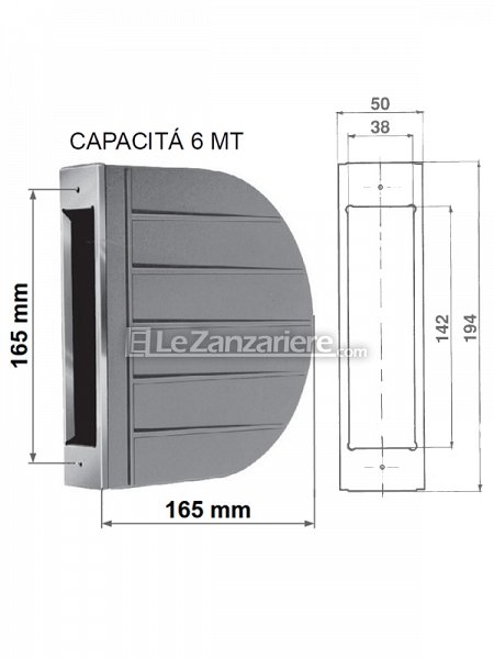 Cassetta Zenith con interasse 165 mm