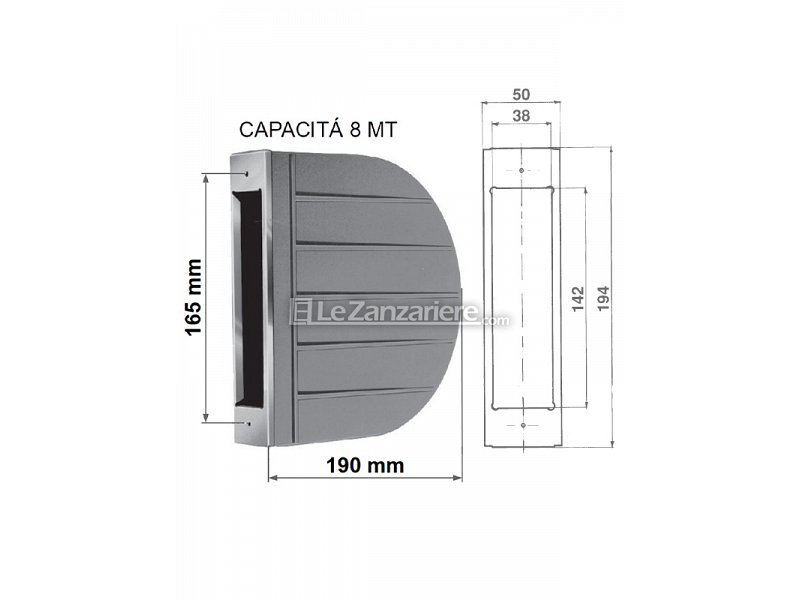 Cassetta Zenith con interasse 165 mm